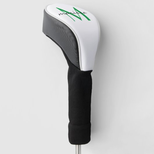 Couvre-club De Golf Monogramme de nom vert pour dames personnalisées (Incliné)