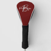 Couvre-club De Golf Monogramme de script tendance Bordeaux gris blanc (Devant)