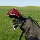 Couvre-club De Golf Monogramme de script tendance Bordeaux gris blanc (In Situ)