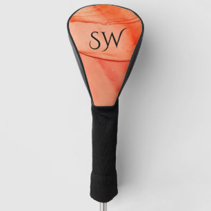 Couvre-club De Golf Monogramme de Sherbet orange