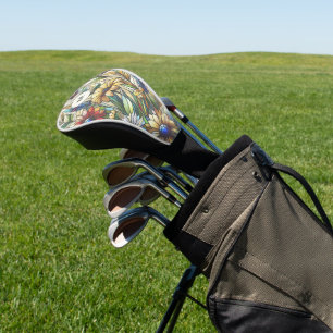 Couvre-club De Golf Monogramme de terrain Fleur sauvage de conception