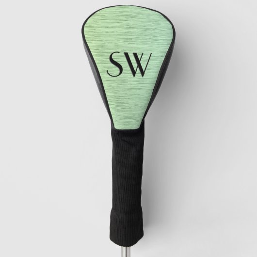 Couvre-club De Golf Monogramme de texture statique verte chic (Devant)
