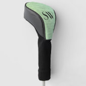 Couvre-club De Golf Monogramme de texture statique verte chic (Incliné)