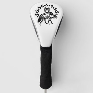 Couvre-club De Golf Monogramme d'Hyena tribal striée