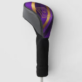 Couvre-club De Golf Monogramme diagonale violet et or (Incliné)