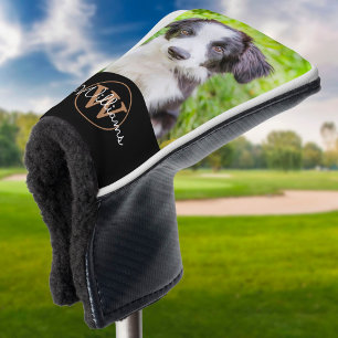 Couvre-club De Golf Monogramme doré avec photo et nom personnalisés
