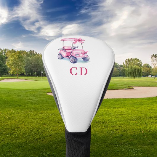 Couvre-club De Golf monogramme du chariot rose