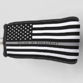 Couvre-club De Golf Monogramme du drapeau de ligne gris mince de l'age (Devant)