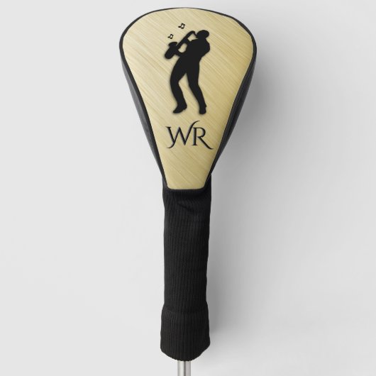 Couvre-club De Golf Monogramme du lecteur saxophone (Devant)