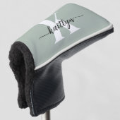 Couvre-club De Golf Monogramme écriture vert sauge (Devant 3/4)