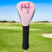 Couvre-club De Golf Monogramme élégant rose chaud moderne