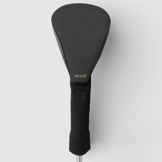 Couvre-club De Golf Monogramme en cuir noir Faux noir de luxe (Devant)