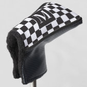 Couvre-club De Golf Monogramme en damier noir et blanc (Devant 3/4)