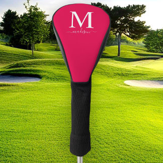 Couvre-club De Golf Monogramme et calligraphie avec couleur modifiable