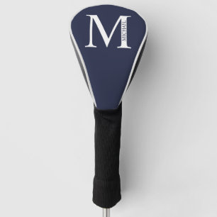 Couvre-club De Golf Monogramme et nom personnalisés bleu marine