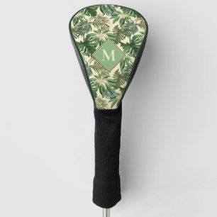 Couvre-club De Golf Monogramme Feuille de palme tropicale