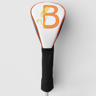 Couvre-club De Golf monogramme floral B lettre majuscule