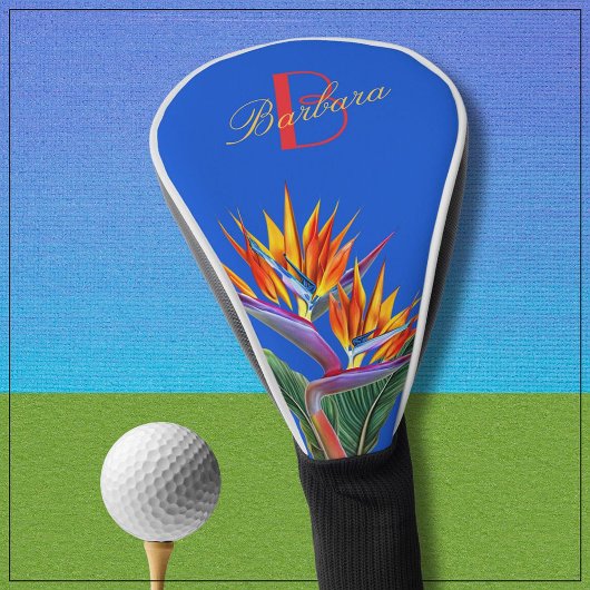 Couvre-club De Golf Monogramme Floral Moderne Vibrant