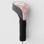 Couvre-club De Golf Monogramme floral rose Nom personnalisé (Incliné)