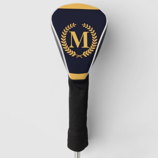 Couvre-club De Golf Monogramme Golden Laurel Wreath (Devant)