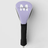 Couvre-club De Golf Monogramme Initial de Lavande Violette (Devant)
