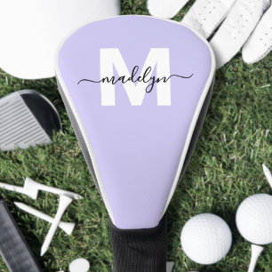 Couvre-club De Golf Monogramme Initial de Lavande Violette