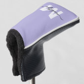 Couvre-club De Golf Monogramme Initial de Lavande Violette (Devant 3/4)