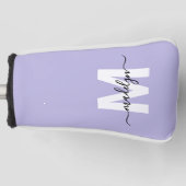 Couvre-club De Golf Monogramme Initial de Lavande Violette (Devant)