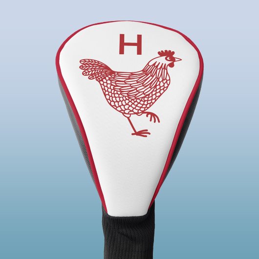 Couvre-club De Golf Monogramme initial de poulets