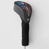 Couvre-club De Golf Monogramme initial du crâne grunge militaire drape (Incliné)