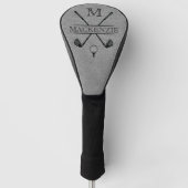 Couvre-club De Golf Monogramme Initial Nom Gris (Devant)