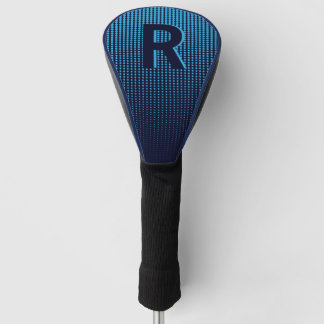 Couvre-club De Golf Monogramme Initial Personnalisé Navy Halftone