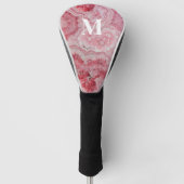 Couvre-club De Golf Monogramme Initial Rose Élégant (Devant)