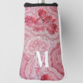 Couvre-club De Golf Monogramme Initial Rose Féminin (Tourné à 90°)