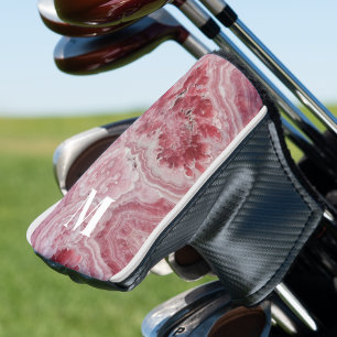 Couvre-club De Golf Monogramme initial rose fille