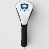 Couvre-club De Golf Monogramme Initial Simple Bleu et Blanc Moderne (Devant)