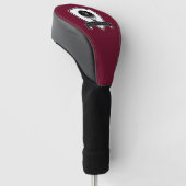 Couvre-club De Golf Monogramme Initial Simple Rouge et Noir Moderne (Incliné)