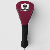 Couvre-club De Golf Monogramme Initial Simple Rouge et Noir Moderne (Devant)