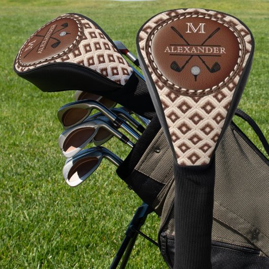 Couvre-club De Golf Monogramme Initial Vintage Nom