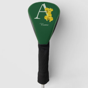 Couvre-club De Golf Monogramme initiale A narcisse personnalisé