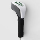 Couvre-club De Golf Monogramme Initiale de Nom en Vert Foncé et Blanc (Incliné)