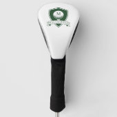 Couvre-club De Golf Monogramme Initiale de Nom en Vert Foncé et Blanc (Devant)