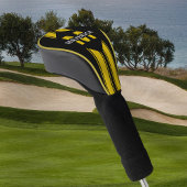 Couvre-club De Golf Monogramme jaune noir et nom