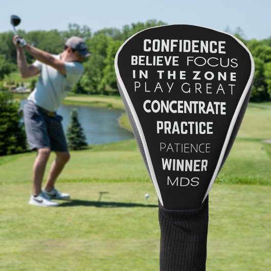 Couvre-club De Golf Monogramme Jouer Grande Citation Funky Golf Head C