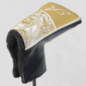 Couvre-club De Golf Monogramme Marbre Simplement Or Marbre Blanc Couve (Devant 3/4)