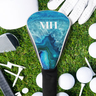 Couvre-club De Golf Monogramme moderne Agate