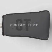 Couvre-club De Golf Monogramme moderne gris foncé modifiable Modèle de (Devant)