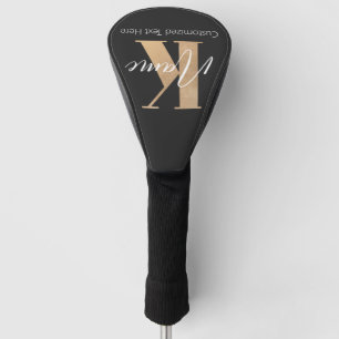 Couvre-club De Golf Monogramme moderne Initiale K & Nom Personnalisé