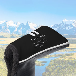 Couvre-club De Golf Monogramme moderne modifiable Nom et message   Noi