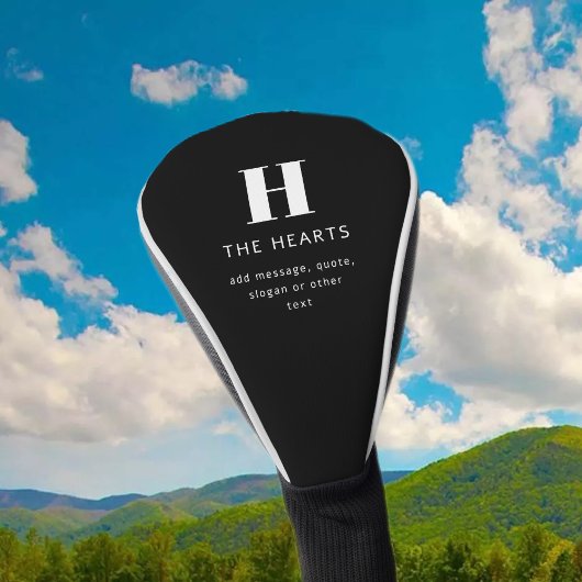 Couvre-club De Golf Monogramme moderne modifiable Nom et message | Noi